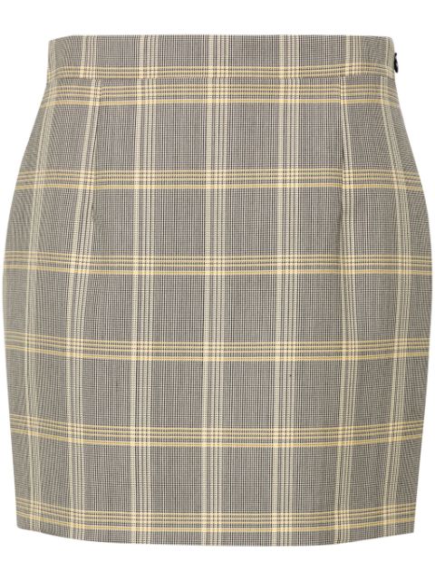 Marni plaid-check fitted miniskirt Women