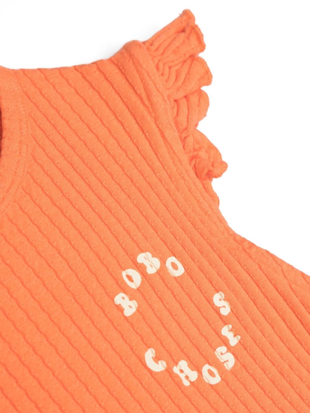 Shop Bobo Choses Logo-print Ruffled T-shirt In Orange