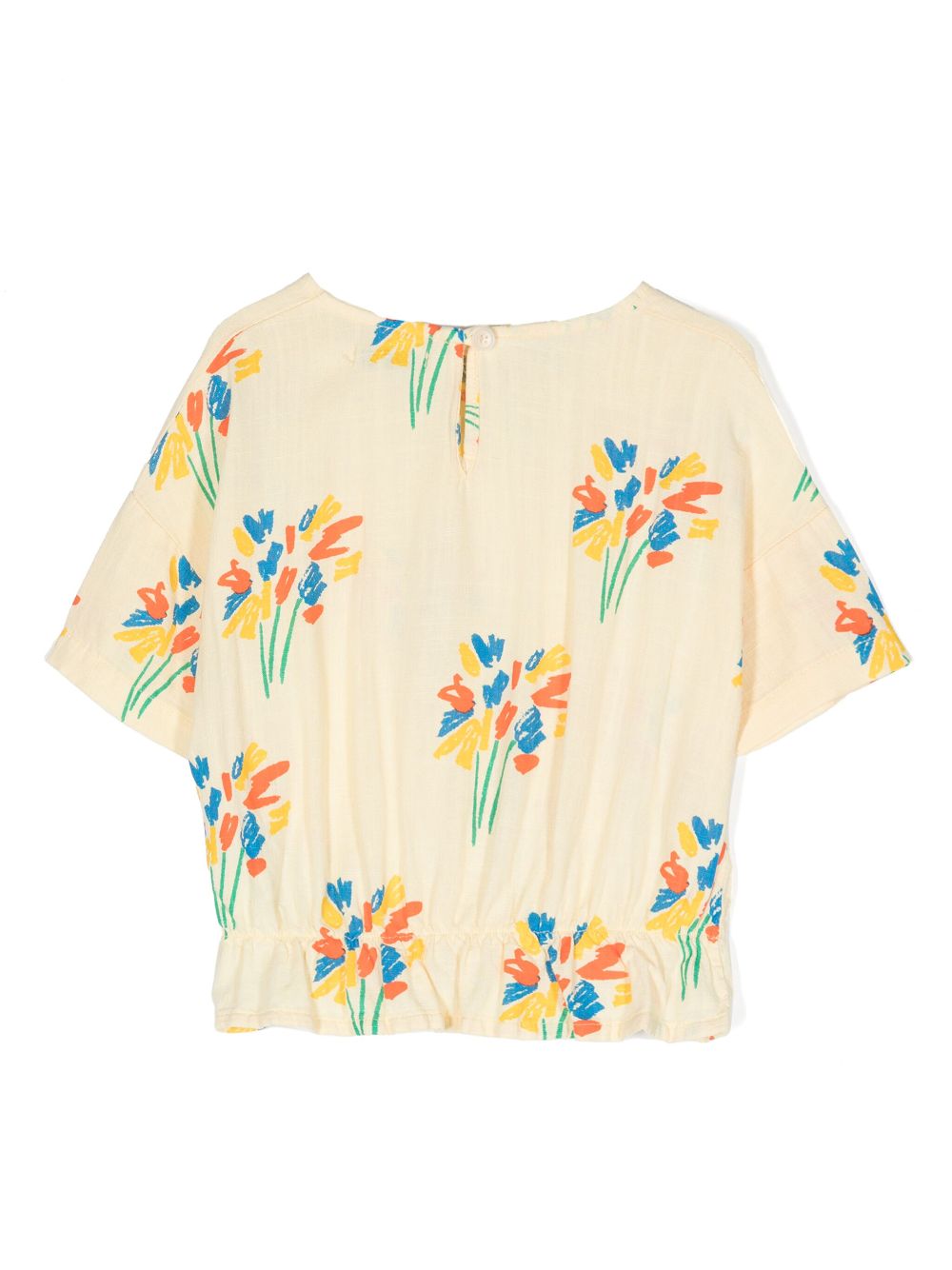 Bobo Choses floral-embroidery T-shirt - Yellow