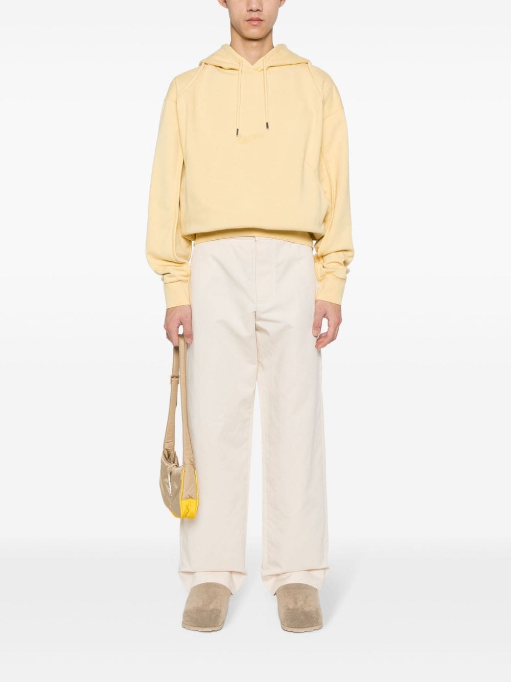 Shop Jacquemus Le Camargue Organic Cotton Hoodie In Yellow