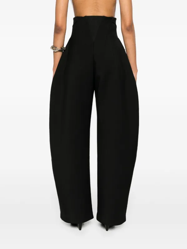 Alaïa high-waisted corset-style wide-leg Trousers | Black