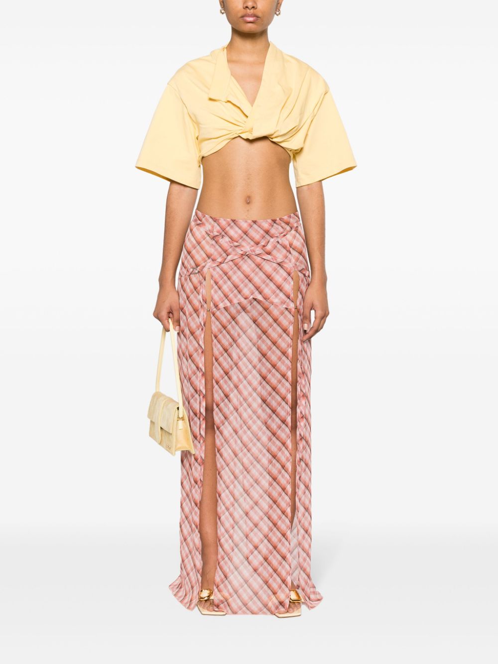 Image 2 of Jacquemus Bahia twisted cropped T-shirt