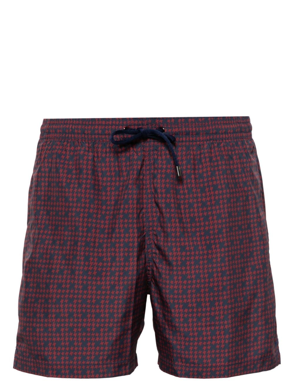 Canali Houndstooth Swim Shorts In Blue