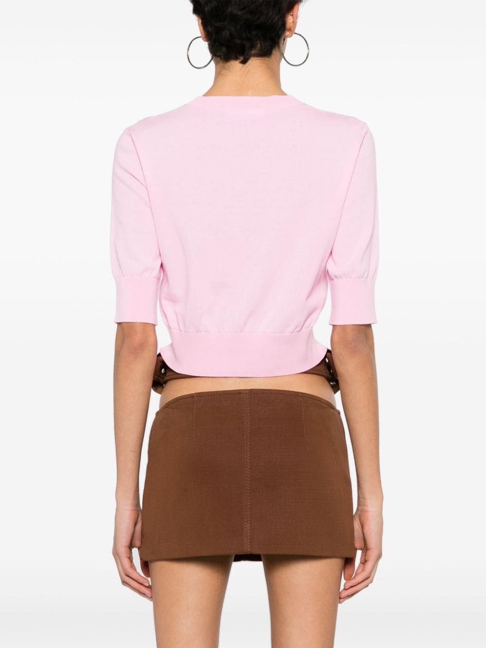 Shop Dsquared2 Cropped Fine-knit Top In Pink