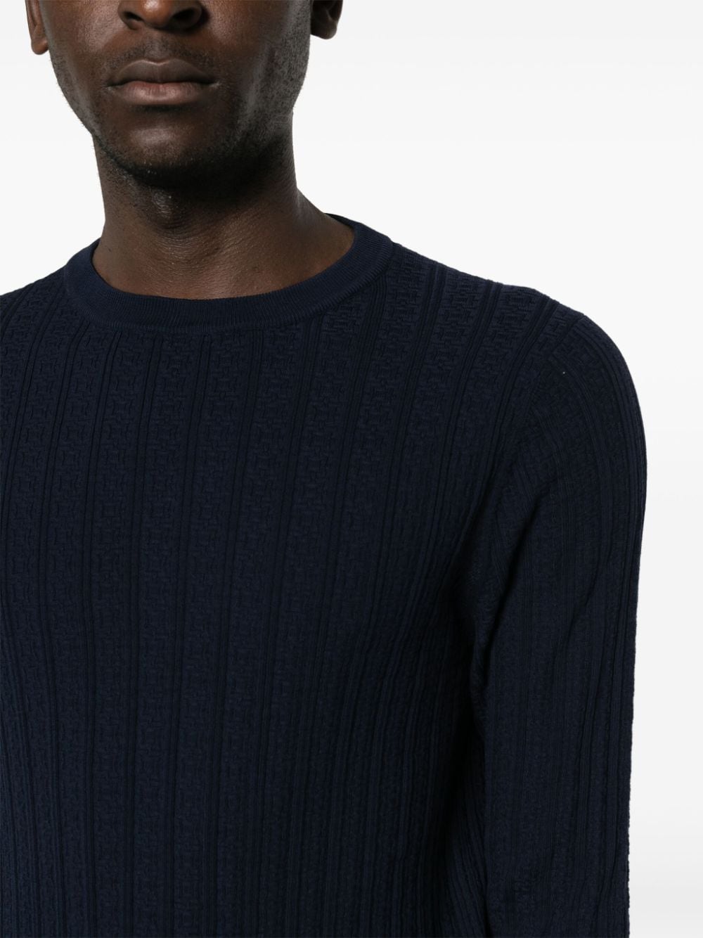 Shop Canali Geometric-pattern Jumper In Blau