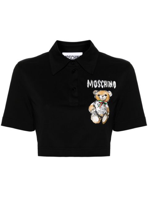 Moschino Teddy Bear cropped polo shirt