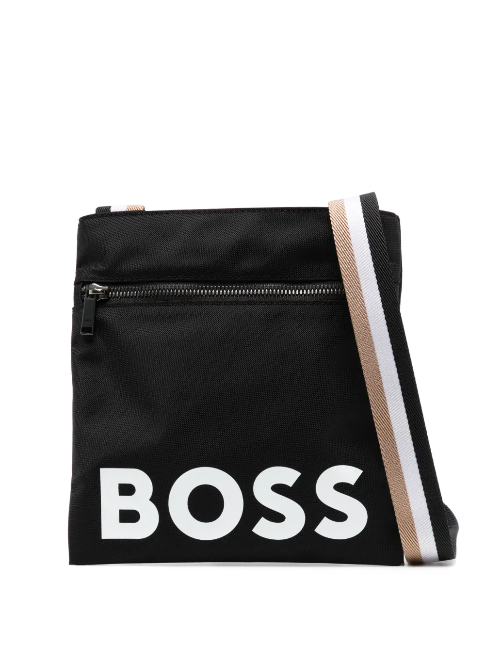 Hugo Boss Logo-print Messenger Bag In Black