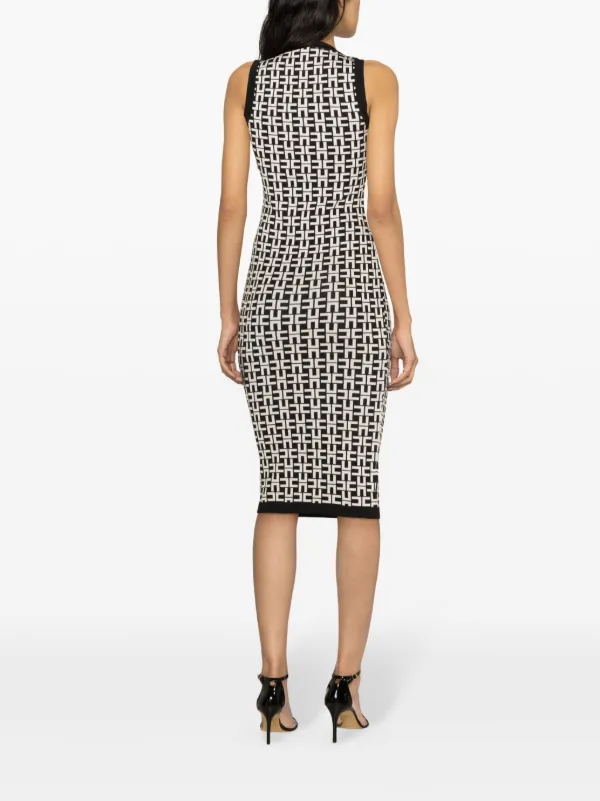 Elisabetta Franchi logo-intarsia Knitted Dress | Black
