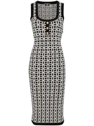 Elisabetta Franchi ロゴインターシャ ニットドレス - Farfetch 