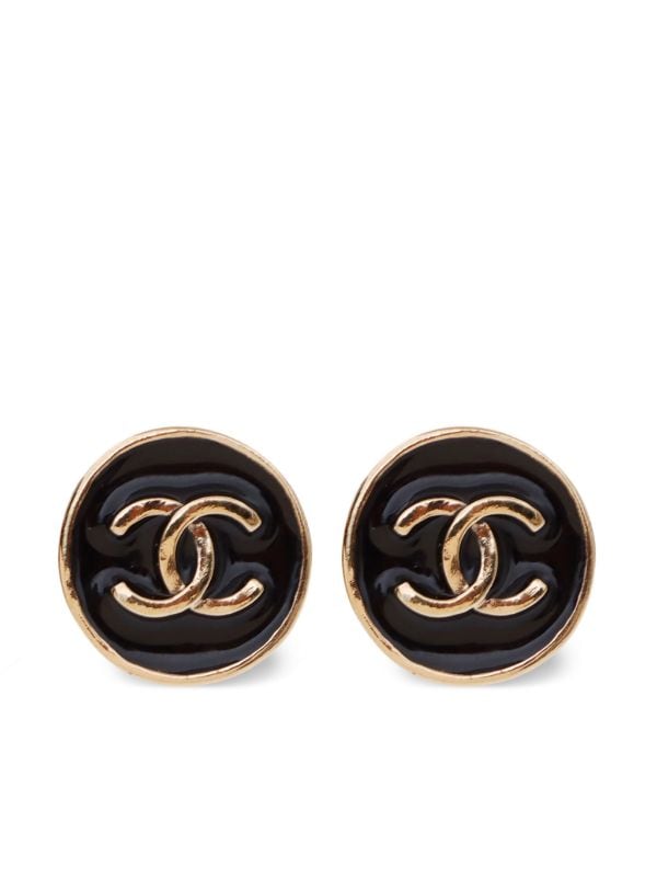 Chanel shop button earring