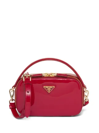 Prada Odette エナメルレザーショルダーバッグ | レッド