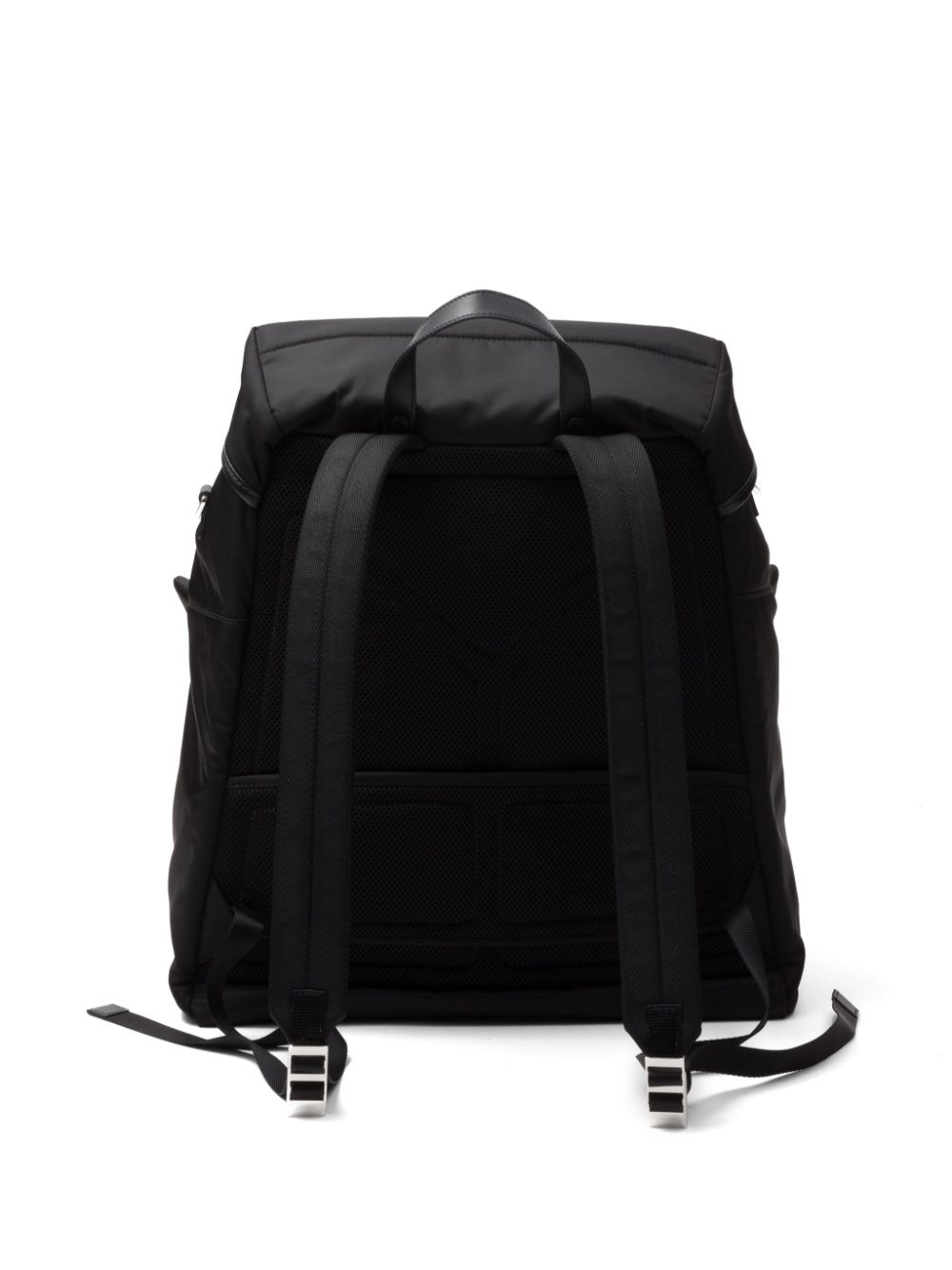 Shop Prada Re-nylon Leather-trimmed Backpack In Schwarz