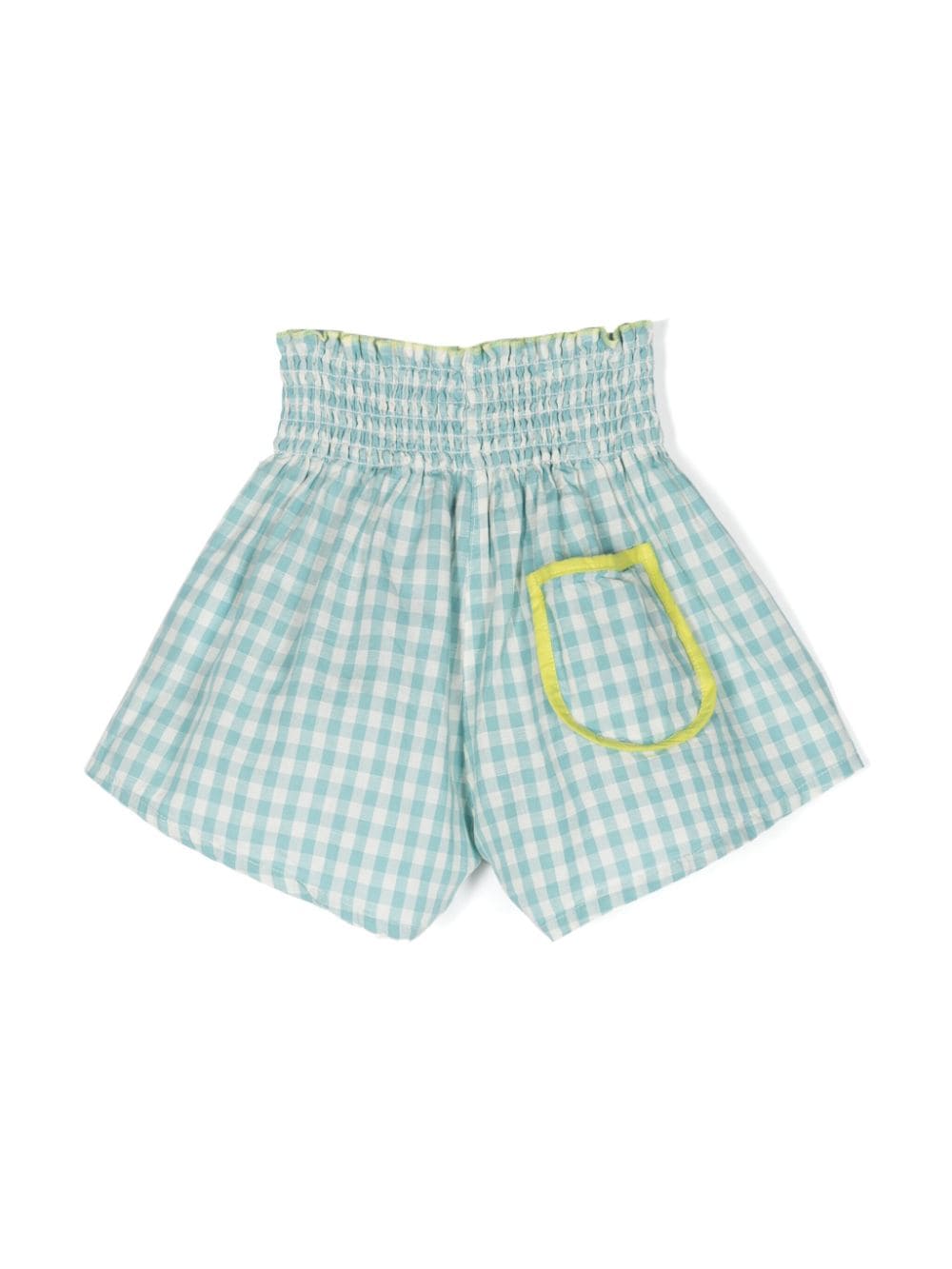 Shop Bobo Choses Logo-embroidered Checked Shorts In 蓝色