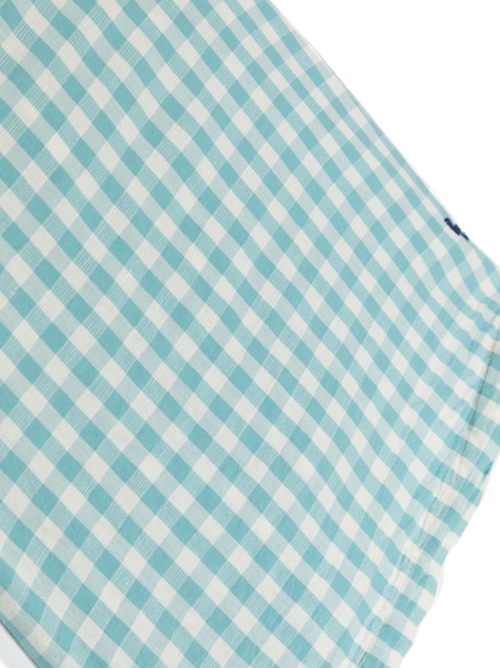 Shop Bobo Choses Logo-embroidered Checked Top In Blue
