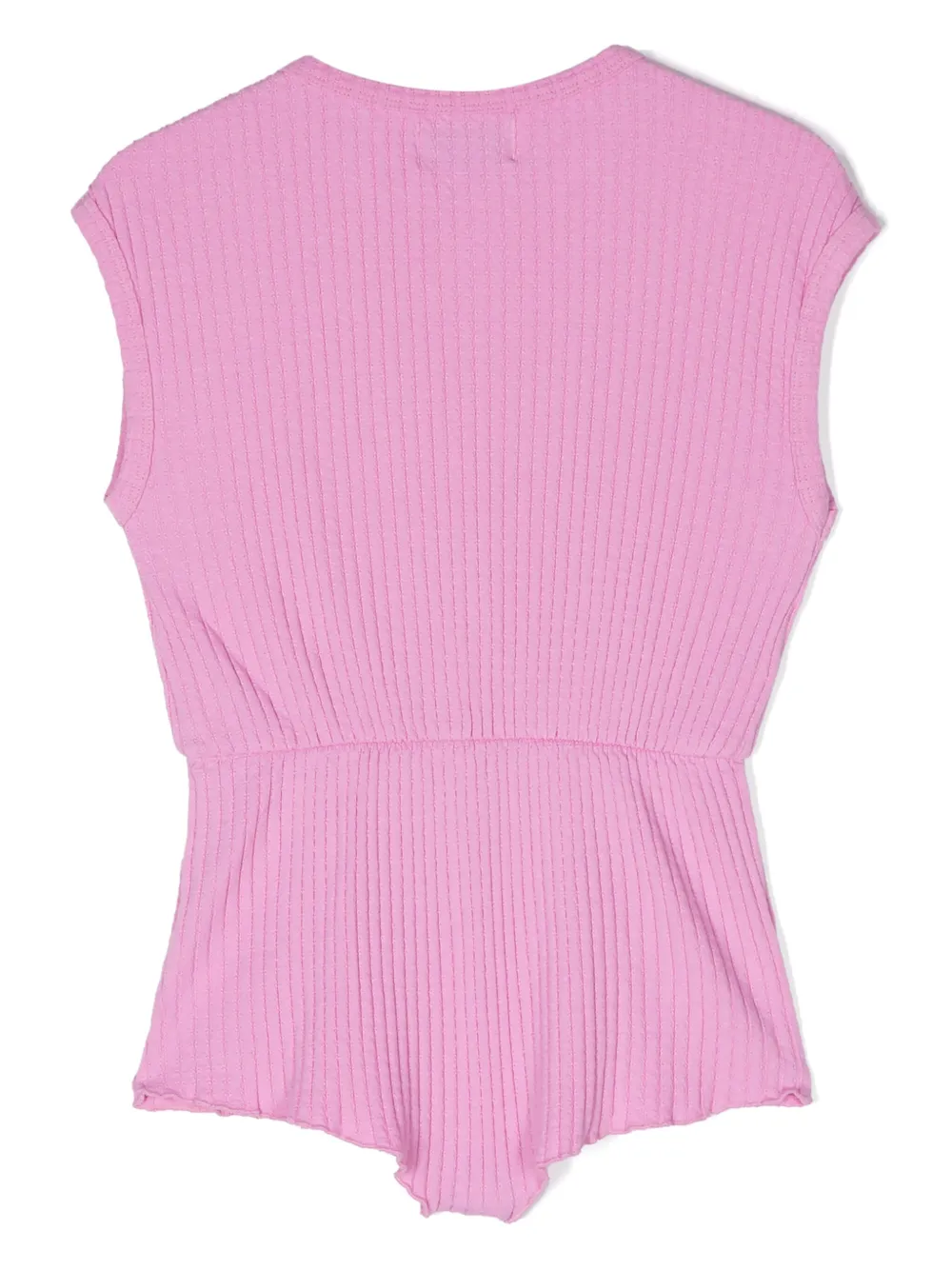 Shop Bobo Choses Logo-print Ribbed Playsuit In Pink