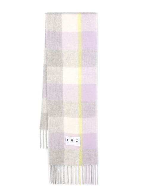 IRO check-pattern brushed scarf