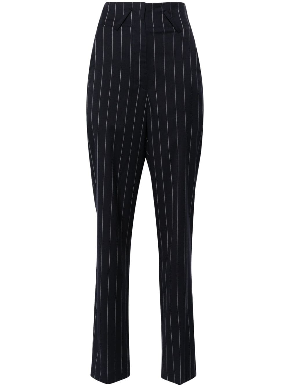 Iro Horacia Pinstriped Tapered-leg Trousers In Blue