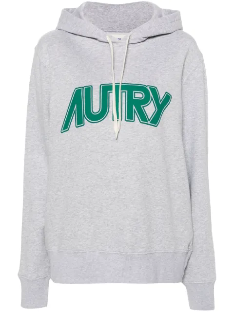 Autry logo-print mélange hoodie