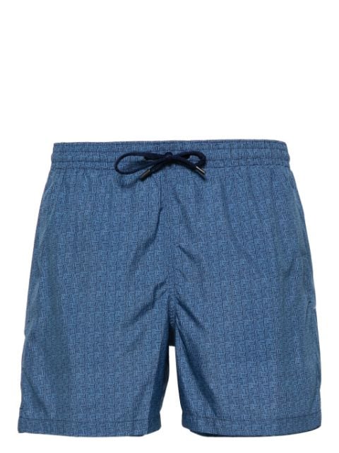 Canali geometric-pattern swim shorts