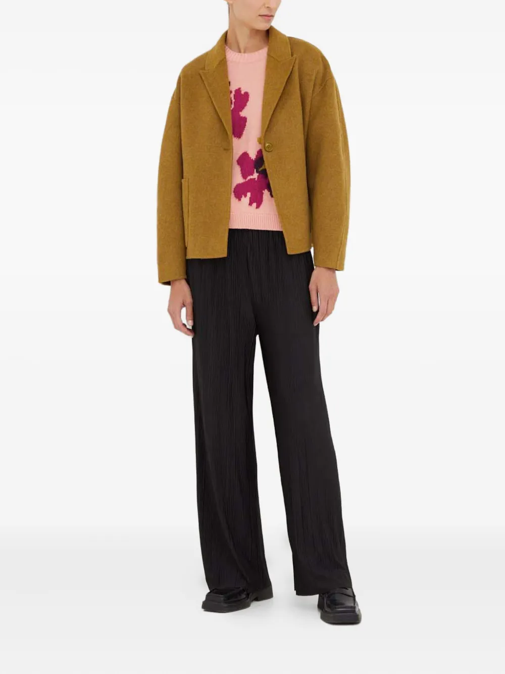 Ps By Paul Smith Flower-pattern Crew-neck Sweater In Pink