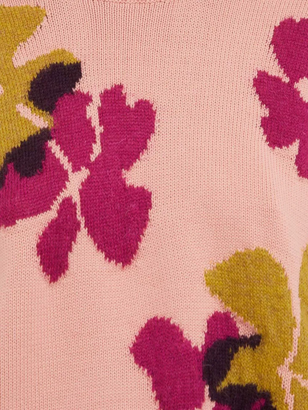 Ps By Paul Smith Flower-pattern Crew-neck Sweater In Pink
