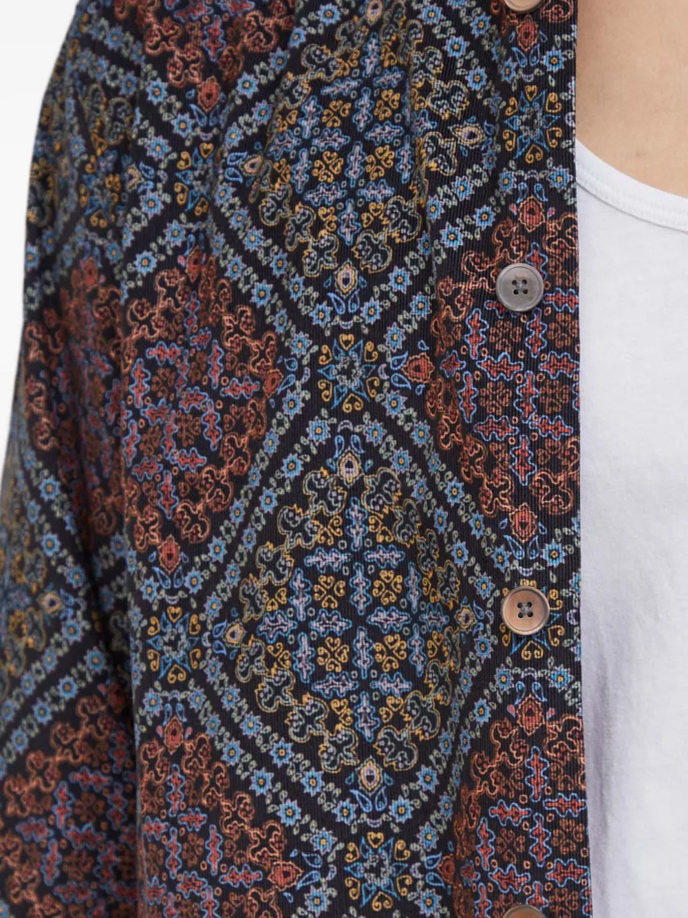 PS Paul Smith Overhemd met all-over patroon en knoopsluiting Zwart