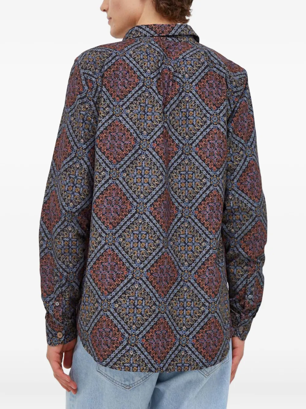 PS Paul Smith Overhemd met all-over patroon en knoopsluiting Zwart