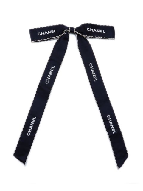 CHANEL 2000s logo ribbon brooch Women