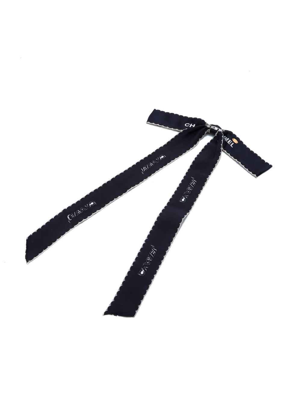 CHANEL 2000s logo ribbon brooch Women