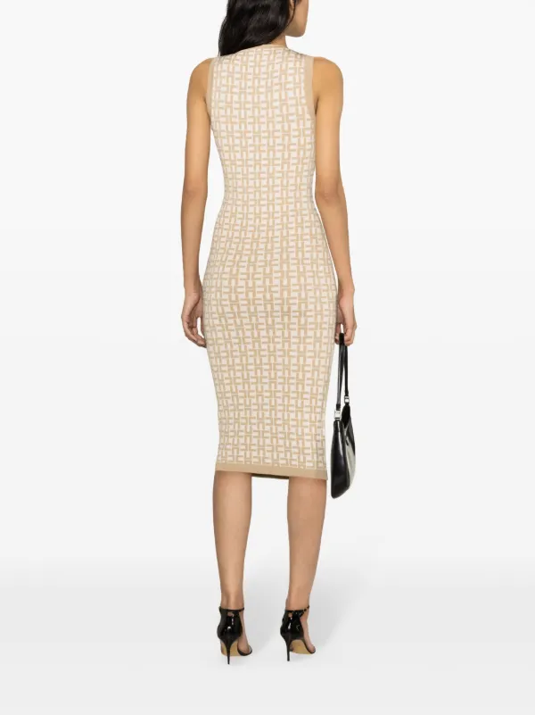 Elisabetta Franchi ロゴインターシャ ニットドレス - Farfetch 