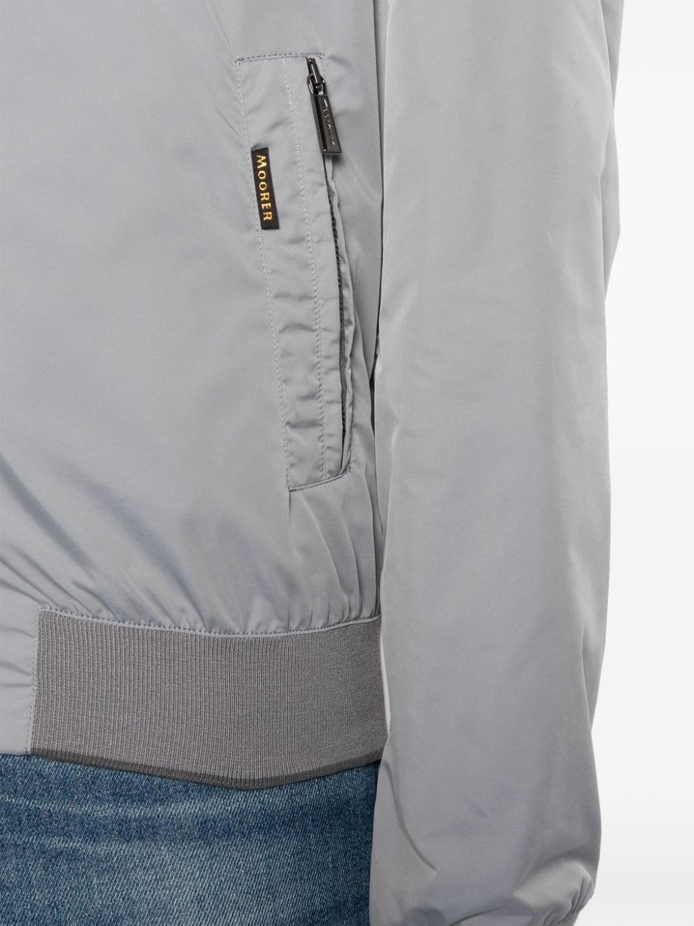 Shop Moorer Long-sleeve Bomber Jacket In Grey