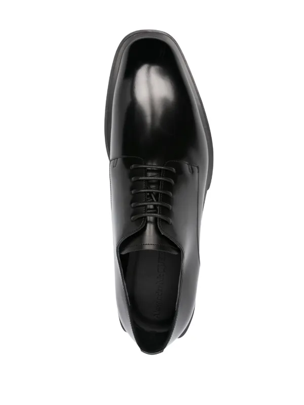 Alexander McQueen logo-plaque Leather Derby Shoes - Farfetch
