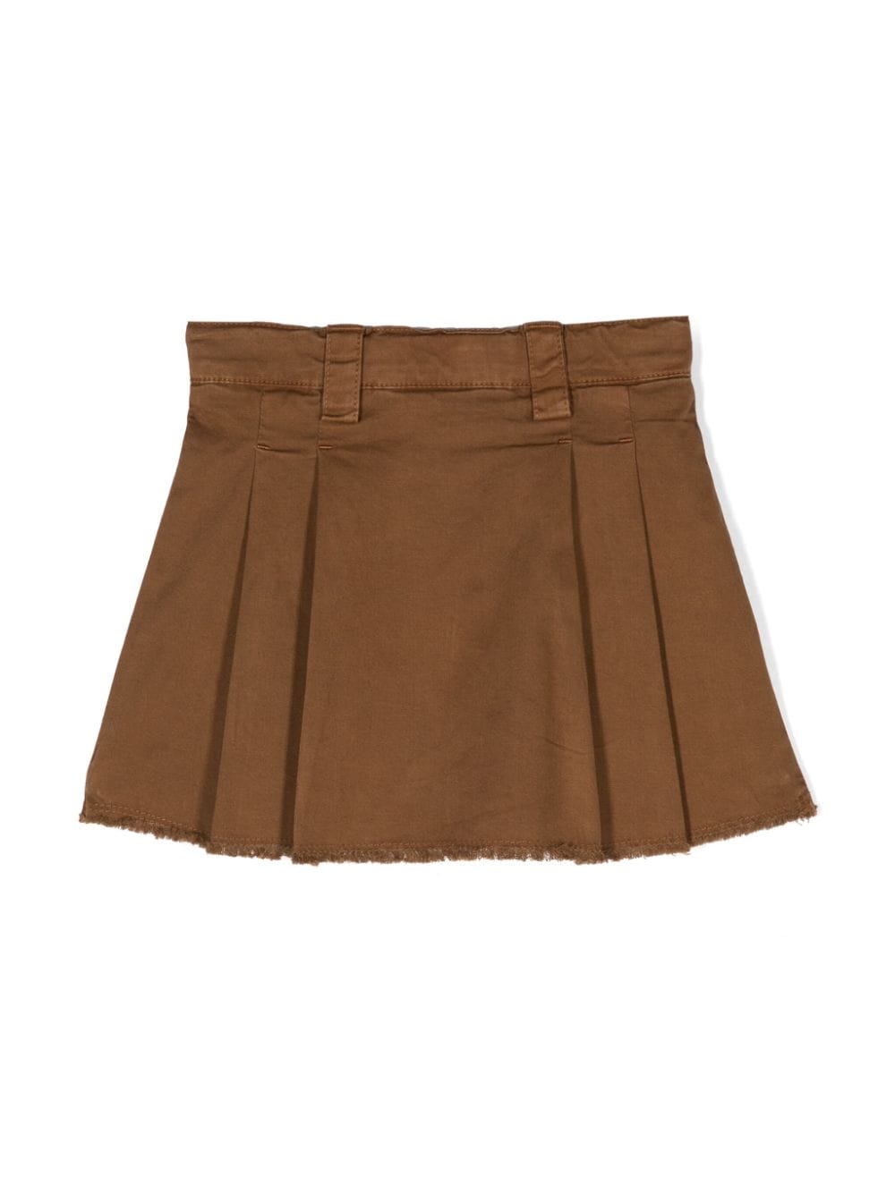 Shop Aspesi Frayed-hem Pleated Skirt In 褐色