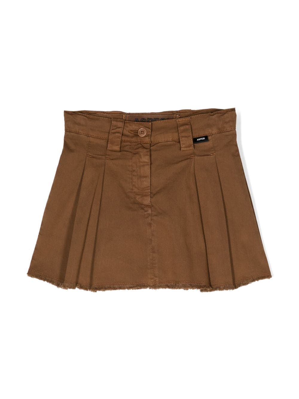 Aspesi Frayed-hem Pleated Skirt In 褐色