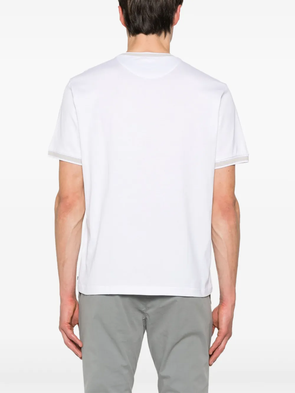 Eleventy T-shirt met gestreepte afwerking Wit
