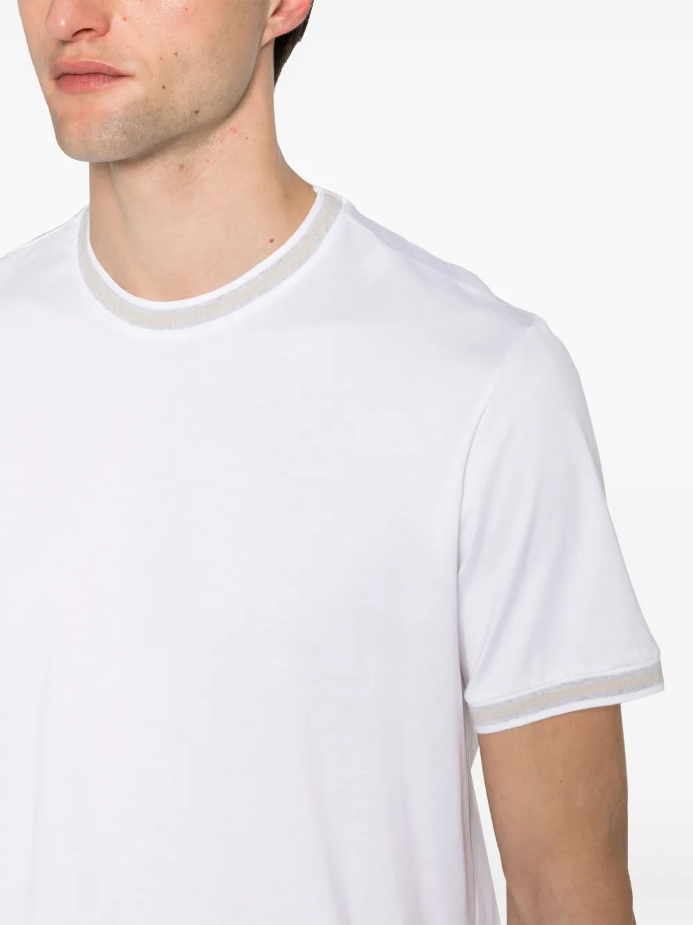 Eleventy T-shirt met gestreepte afwerking Wit