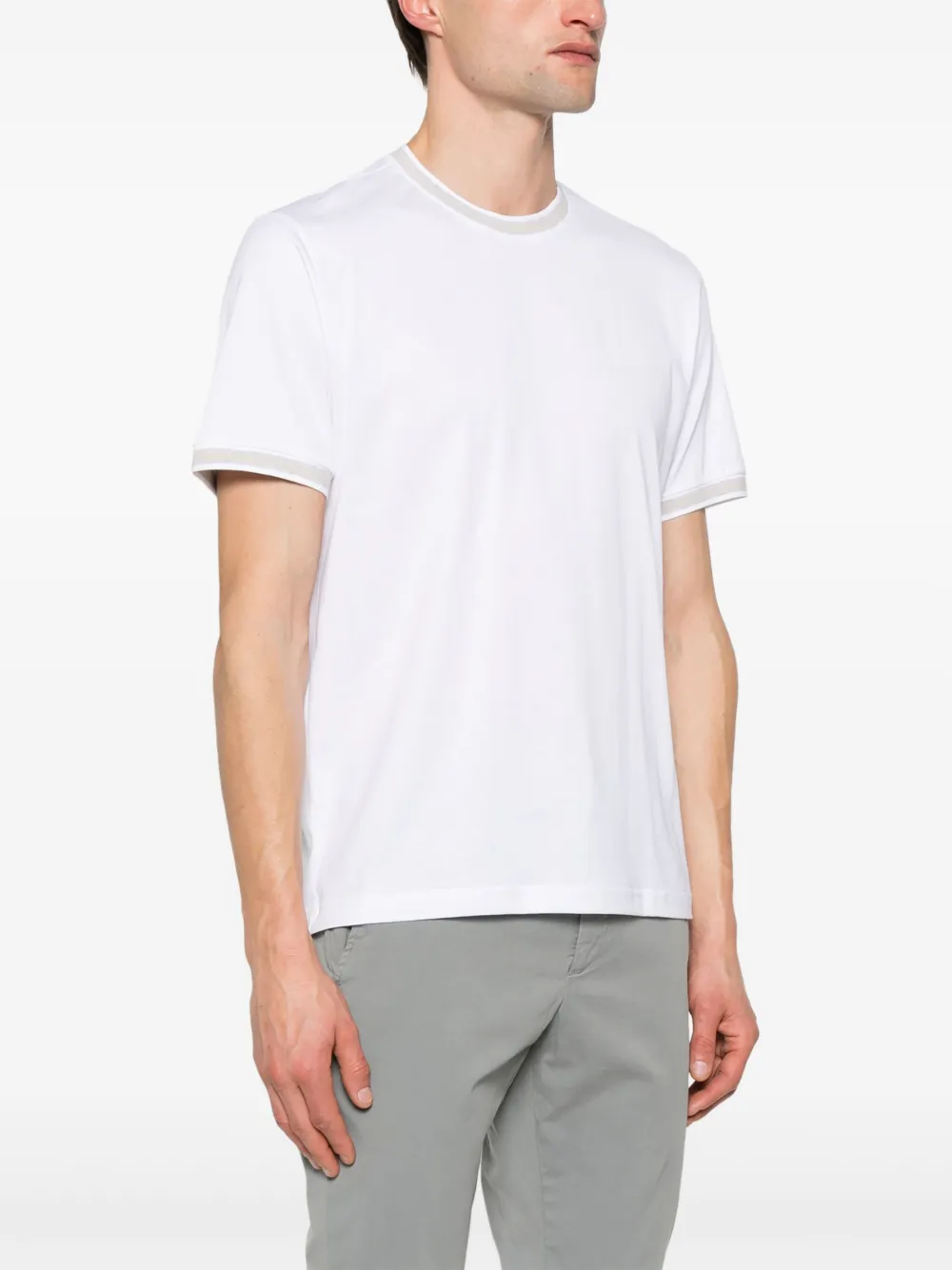 Eleventy T-shirt met gestreepte afwerking Wit