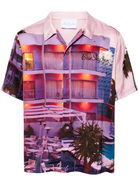 BLUE SKY INN graphic-print twill shirt