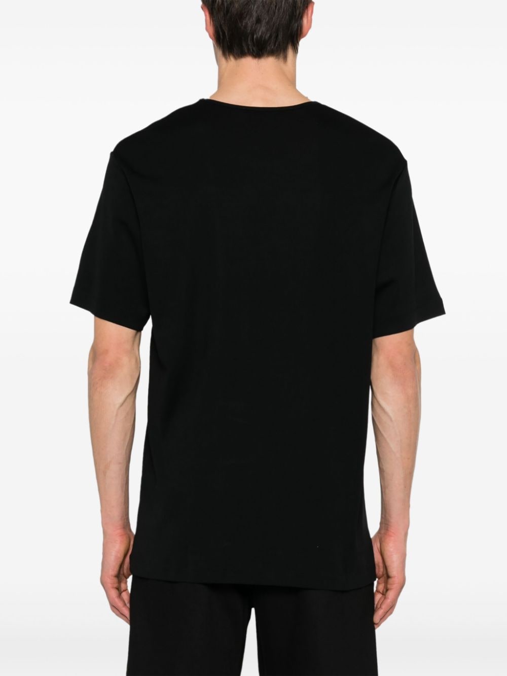 Shop Lemaire Ribbed Cotton T-shirt In Black