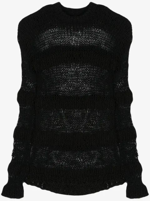HELIOT EMIL striped open-knit jumper