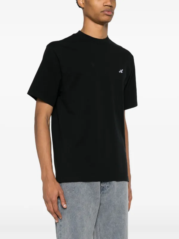 Axel Arigato logo-embroidered T-shirt Black FARFETCH IN