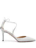 Aquazzura Cherry 75mm glittered pumps - Silver