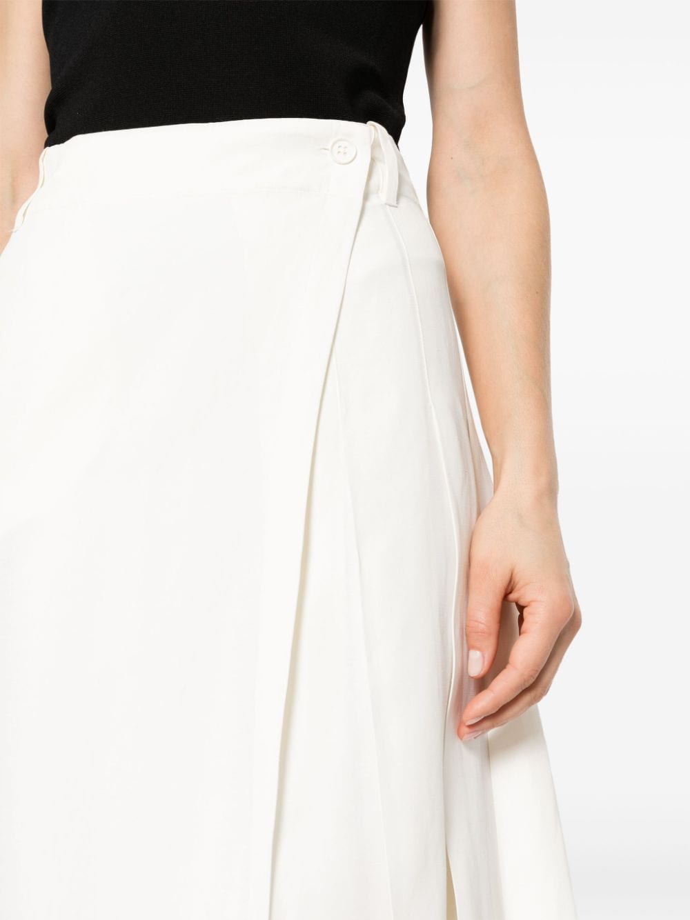 Shop P.a.r.o.s.h Twill Wrap Skirt In Weiss