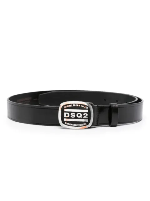 DSQUARED2 logo-buckle leather belt Men