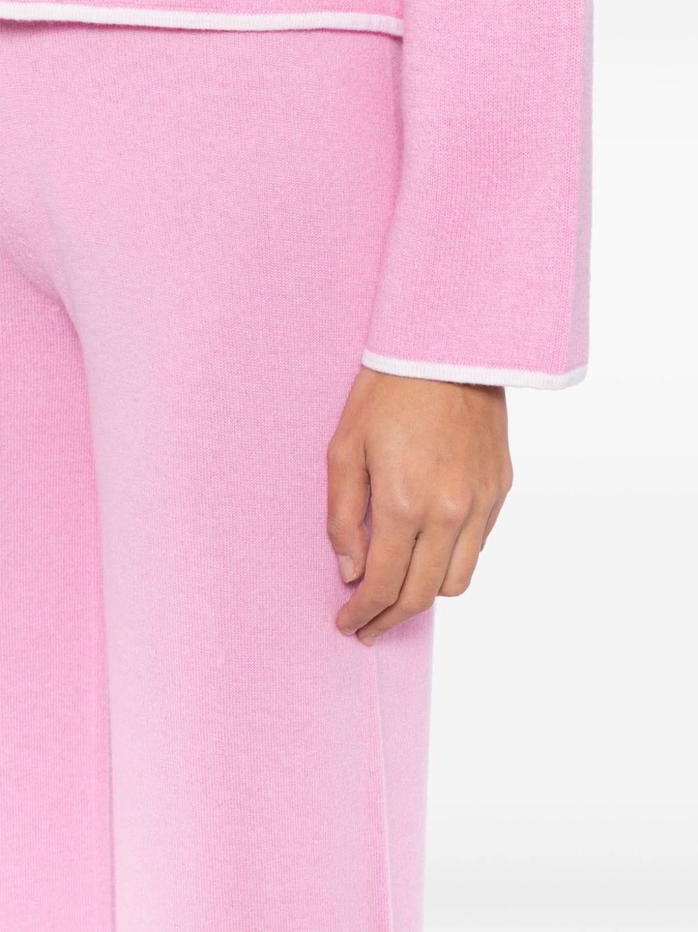 Shop Allude Straight-leg Knitted Trousers In Pink