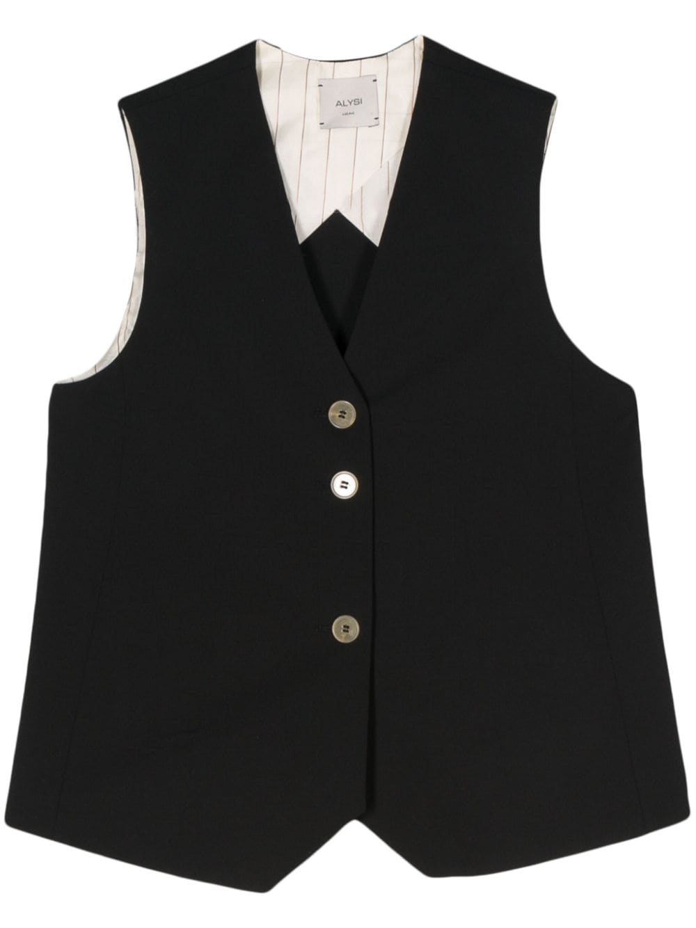 Alysi Virgin-wool Waistcoat In 黑色