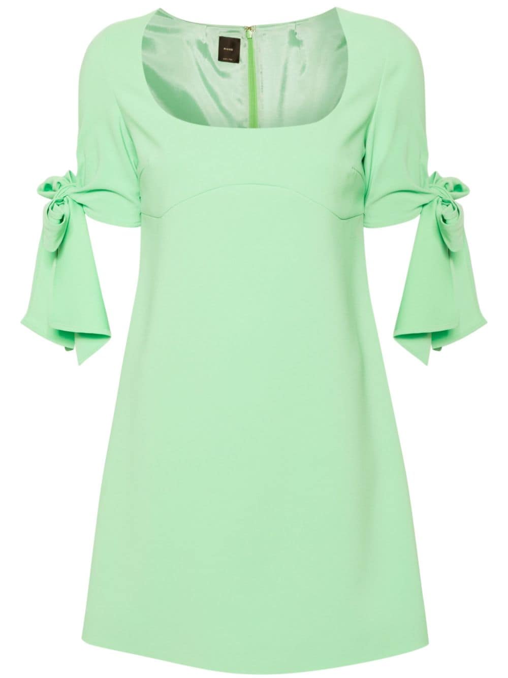 Shop Pinko Tied-cuffs Shift Minidress In Green