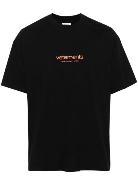 VETEMENTS rubberised-logo cotton T-shirt