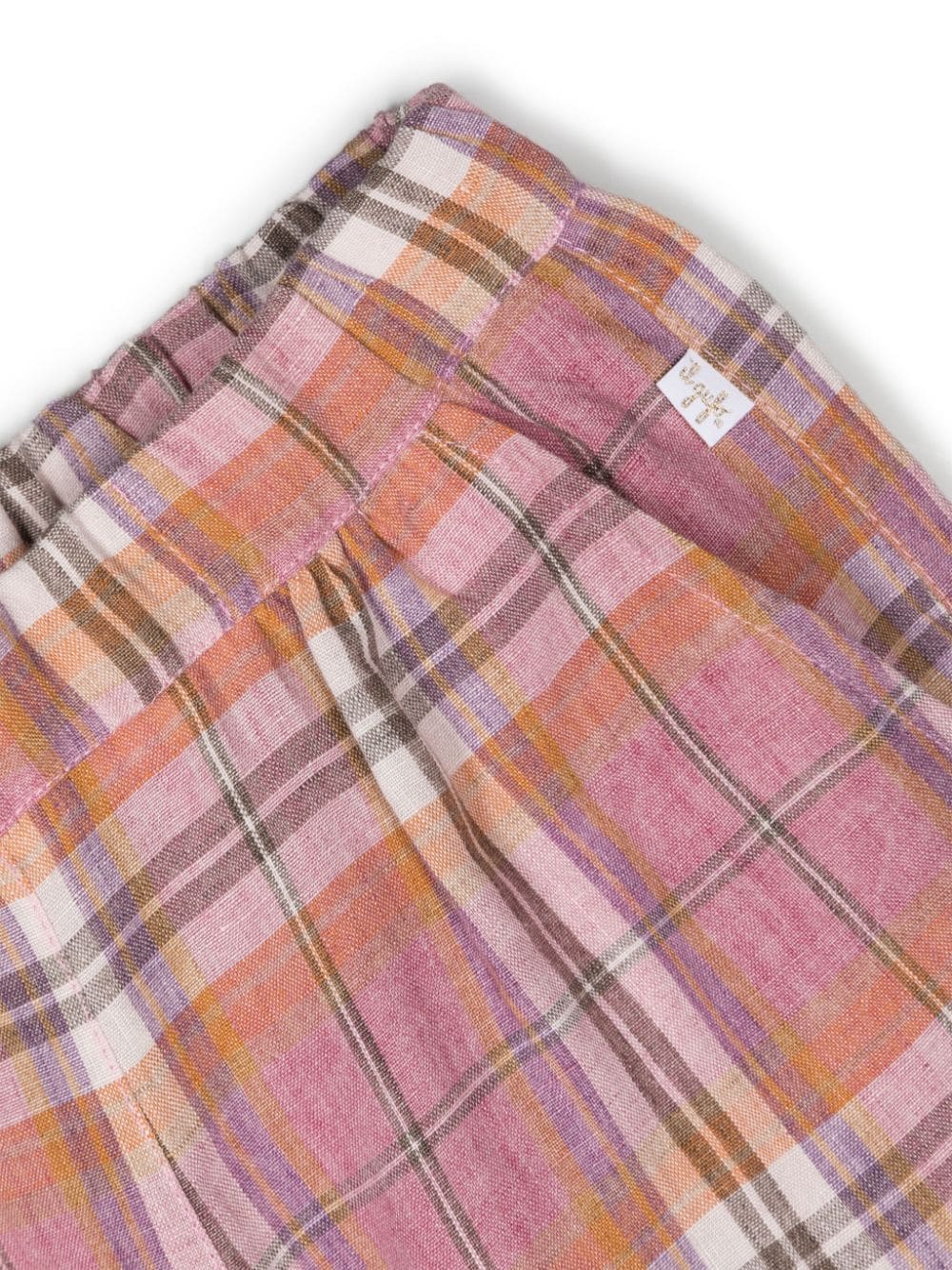Shop Il Gufo Plaid-check Linen Shorts In Pink