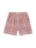 Il Gufo plaid-check linen shorts - Pink